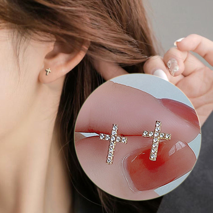 2024 New Fashion Stainless Steel Cross Earrings Product Temperament