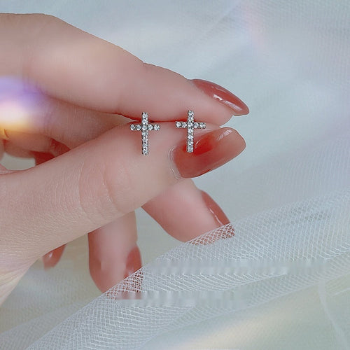 2024 New Fashion Stainless Steel Cross Earrings Product Temperament