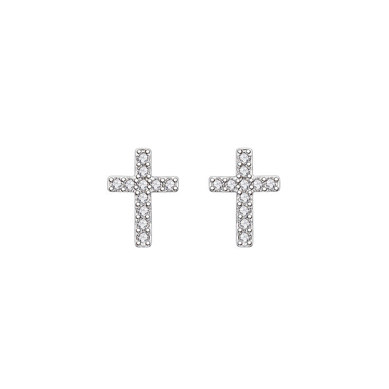 2024 New Fashion Stainless Steel Cross Earrings Product Temperament