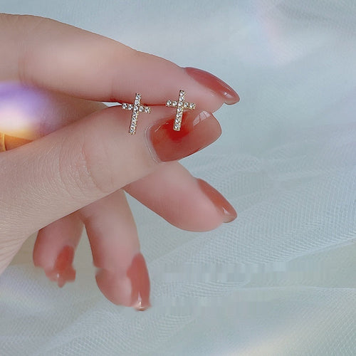 2024 New Fashion Stainless Steel Cross Earrings Product Temperament