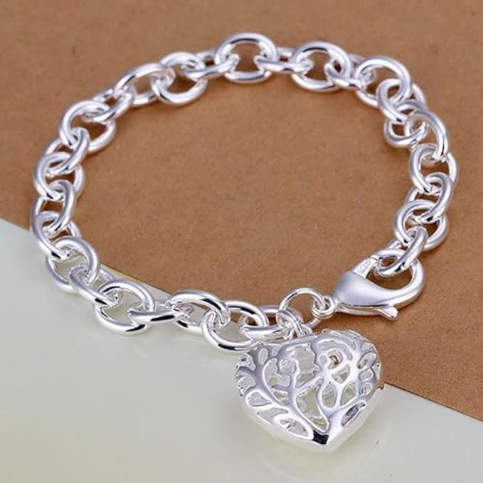 925 Sterling Silver Bracelet – Solid Thick Silver Fashion Jewelry