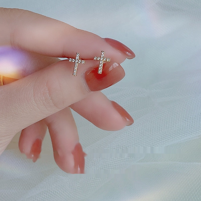 2024 New Fashion Stainless Steel Cross Earrings Product Temperament
